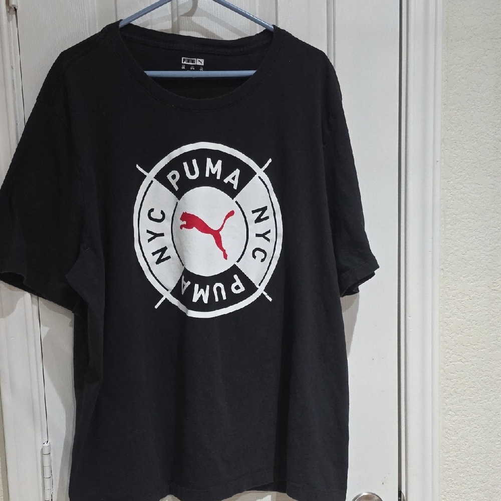 Puma Black Tee with Red and White Logo Size 3XL